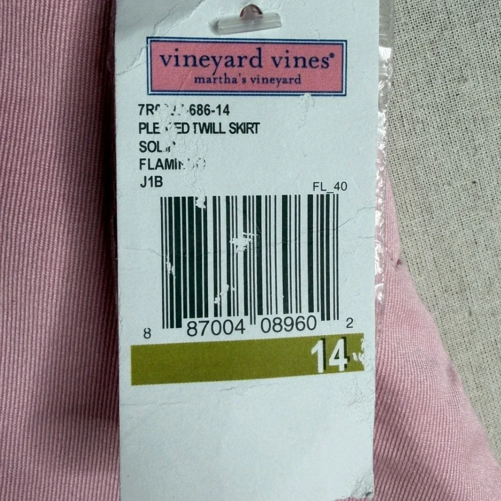 New Vineyard Vines Pleated‎ Skirt size 14 Girls Pink
